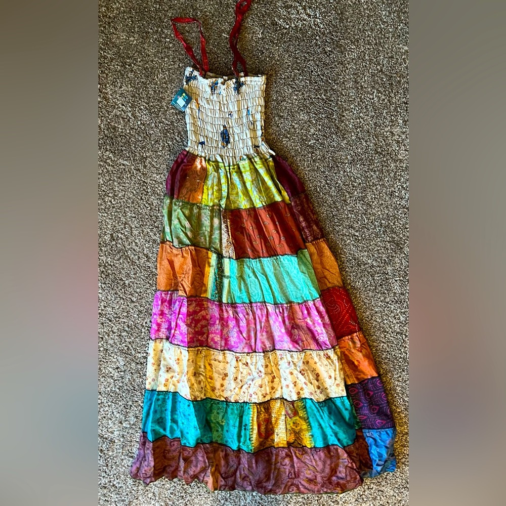 Patchwork flowy summer dress